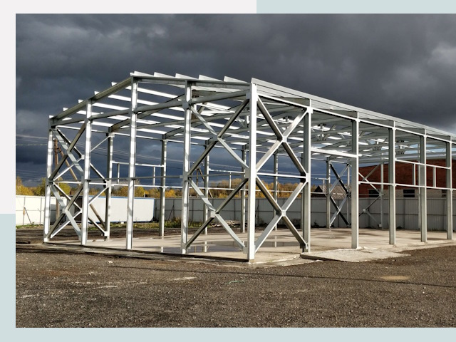 Двускатные ангары в Железнодорожный от 615 руб. за квадрат